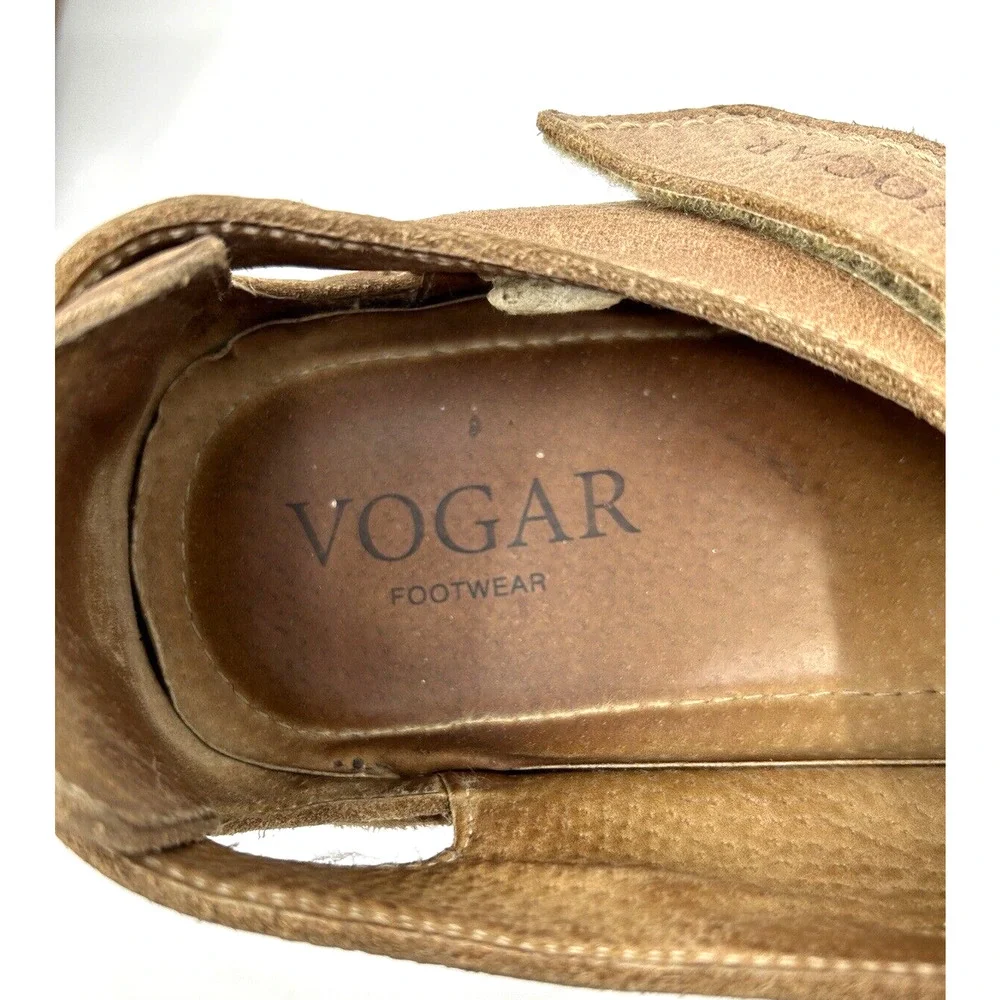 Vogar Men's Leather Closed Toe Sandals Size 12/46 Brown Lightweight Comfort